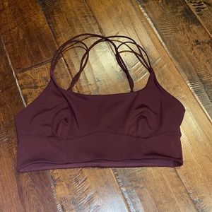 Free People Strappy Back Burgundy Maroon Sports Bra